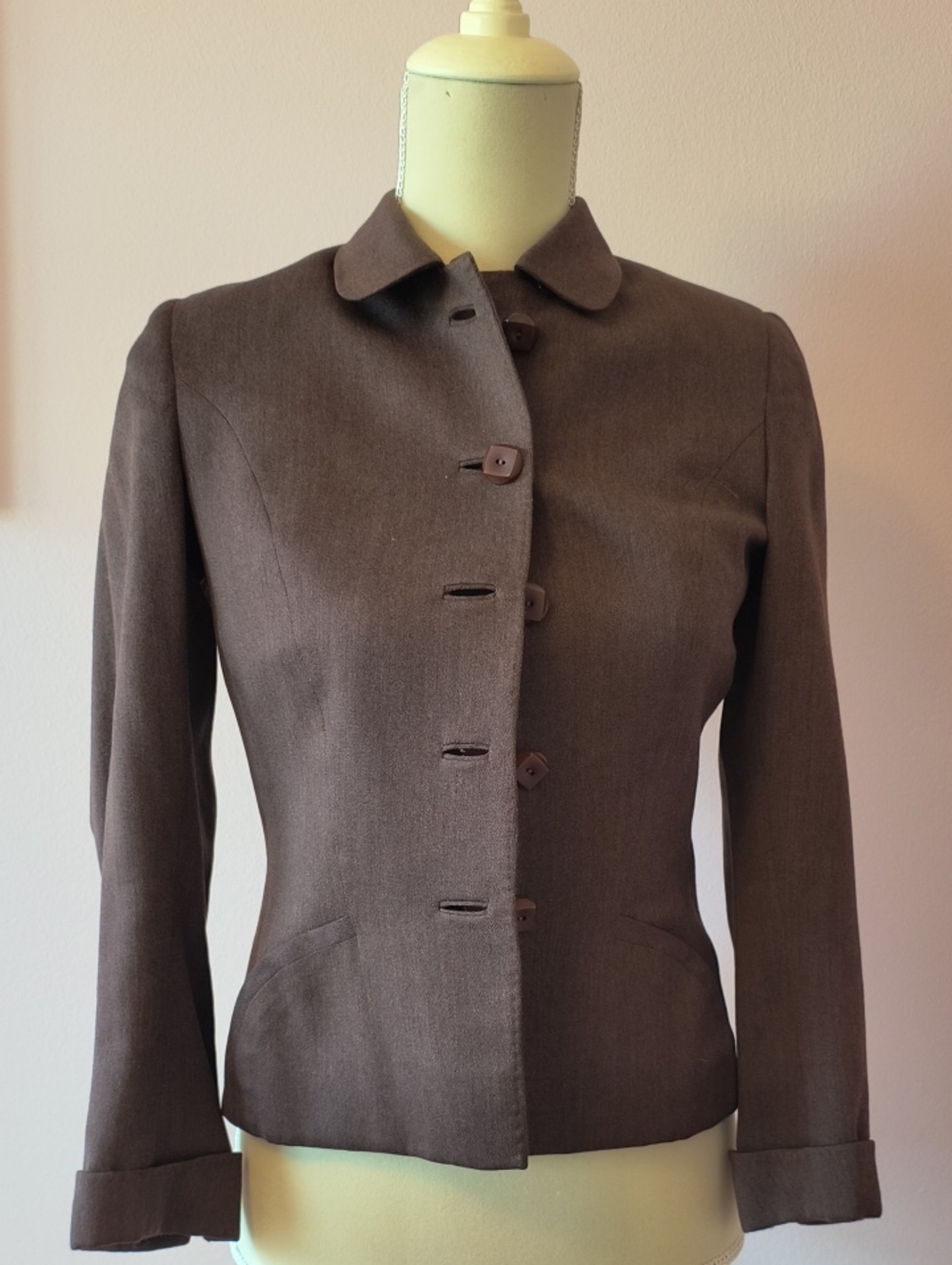 Classic Brown Button-Front Women's Jacket